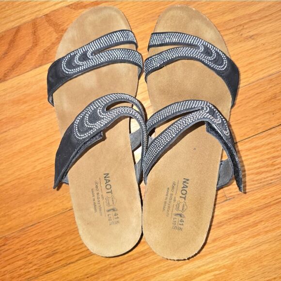 Noat black with slingback slip-on sandals women size 10 - Picture 4 of 6